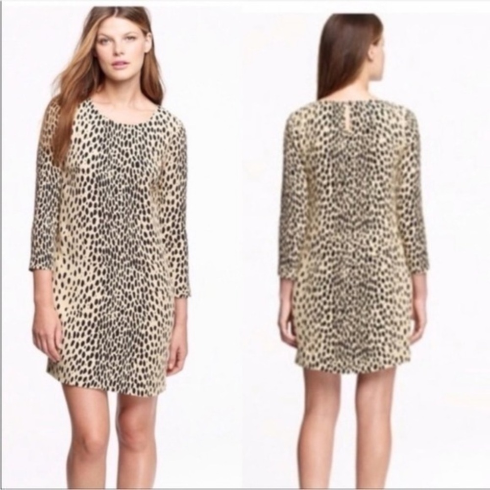 J.Crew Jules Leopard Shift Dress Size 0